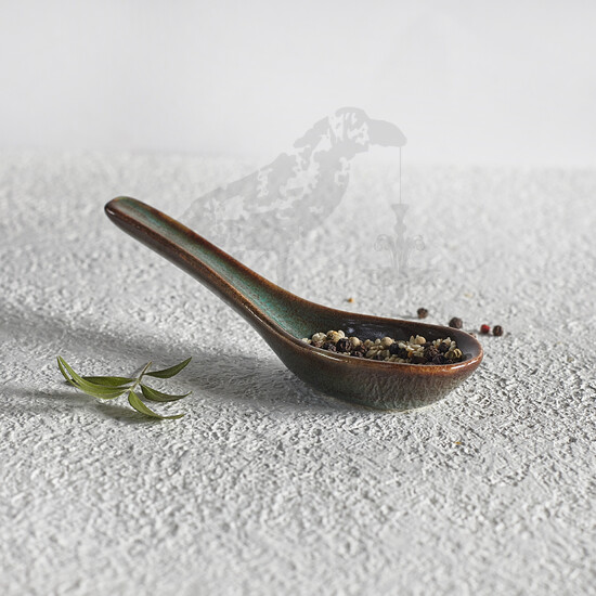 Керамическая ложка Fugu green