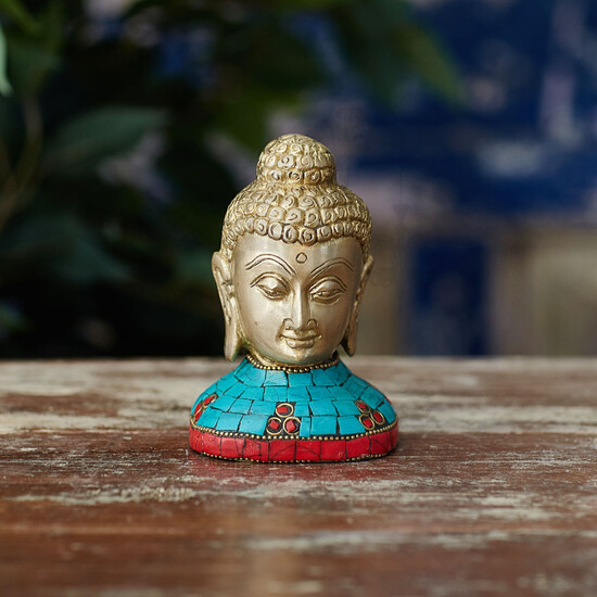 Латунная статуэтка голова Будды